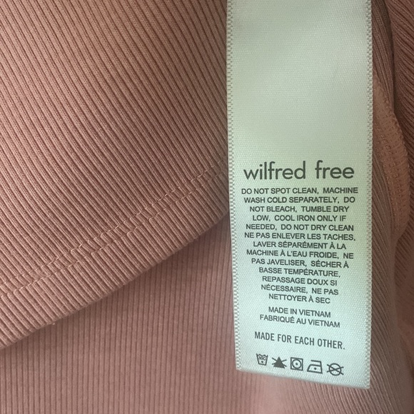 New Wilfred Free Only Tie-Front T-Shirt Cropped Short Sleeve Casual Pink Medium - Picture 6 of 9